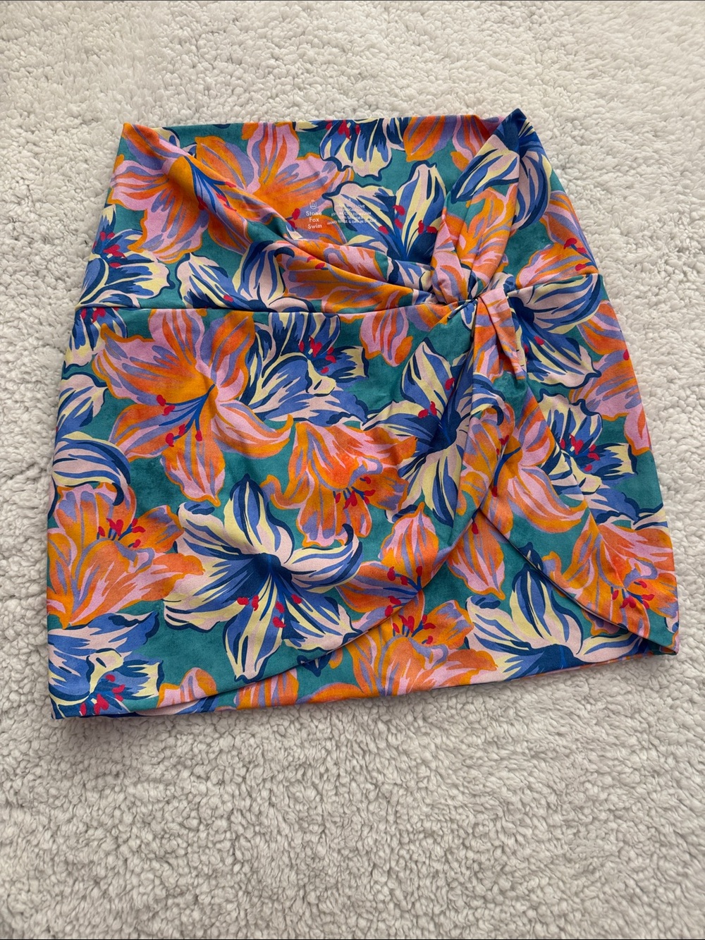 Stone Fox Swim Teal Tropical Floral Sarong Selma